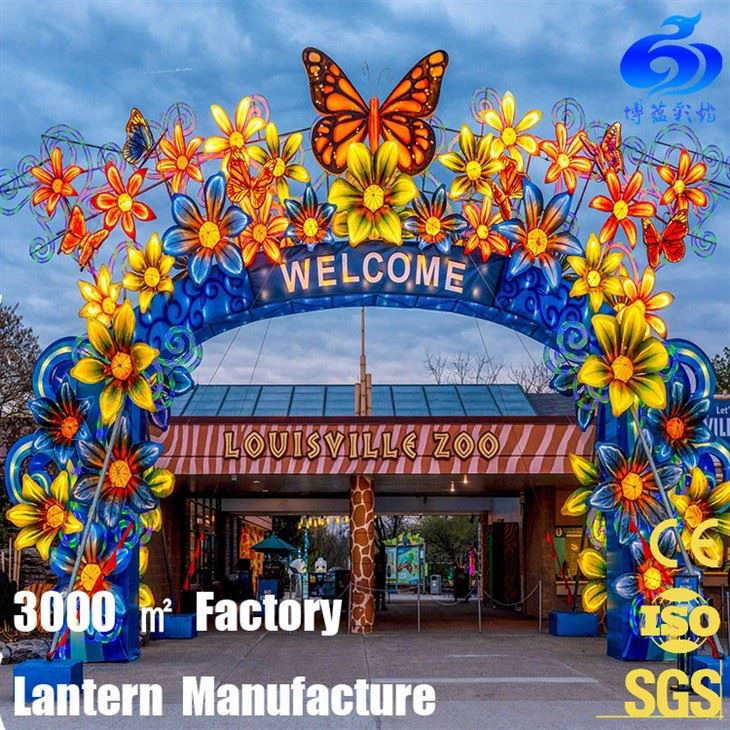 Outdoor Chinese Flower Gate Lantern